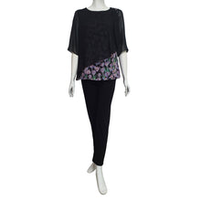 Load image into Gallery viewer, Joan Allen Floral Chiffon Overlay Blouse