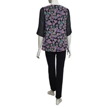 Load image into Gallery viewer, Joan Allen Floral Chiffon Overlay Blouse