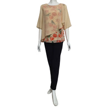 Load image into Gallery viewer, Joan Allen Floral Chiffon Overlay Blouse