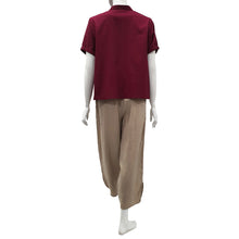 Load image into Gallery viewer, Anne Kelly Mandarin Collar Short-Sleeve Blouse