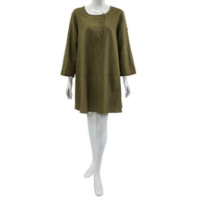 Load image into Gallery viewer, Anne Kelly Linen Roll Tab Sleeves Dress