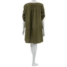 Load image into Gallery viewer, Anne Kelly Linen Roll Tab Sleeves Dress