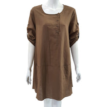 Load image into Gallery viewer, Anne Kelly Linen Roll Tab Sleeves Dress