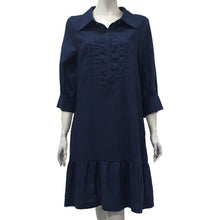 Load image into Gallery viewer, Anne Kelly Collared Ruffle Hem Dress
