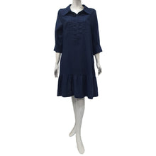 Load image into Gallery viewer, Anne Kelly Collared Ruffle Hem Dress

