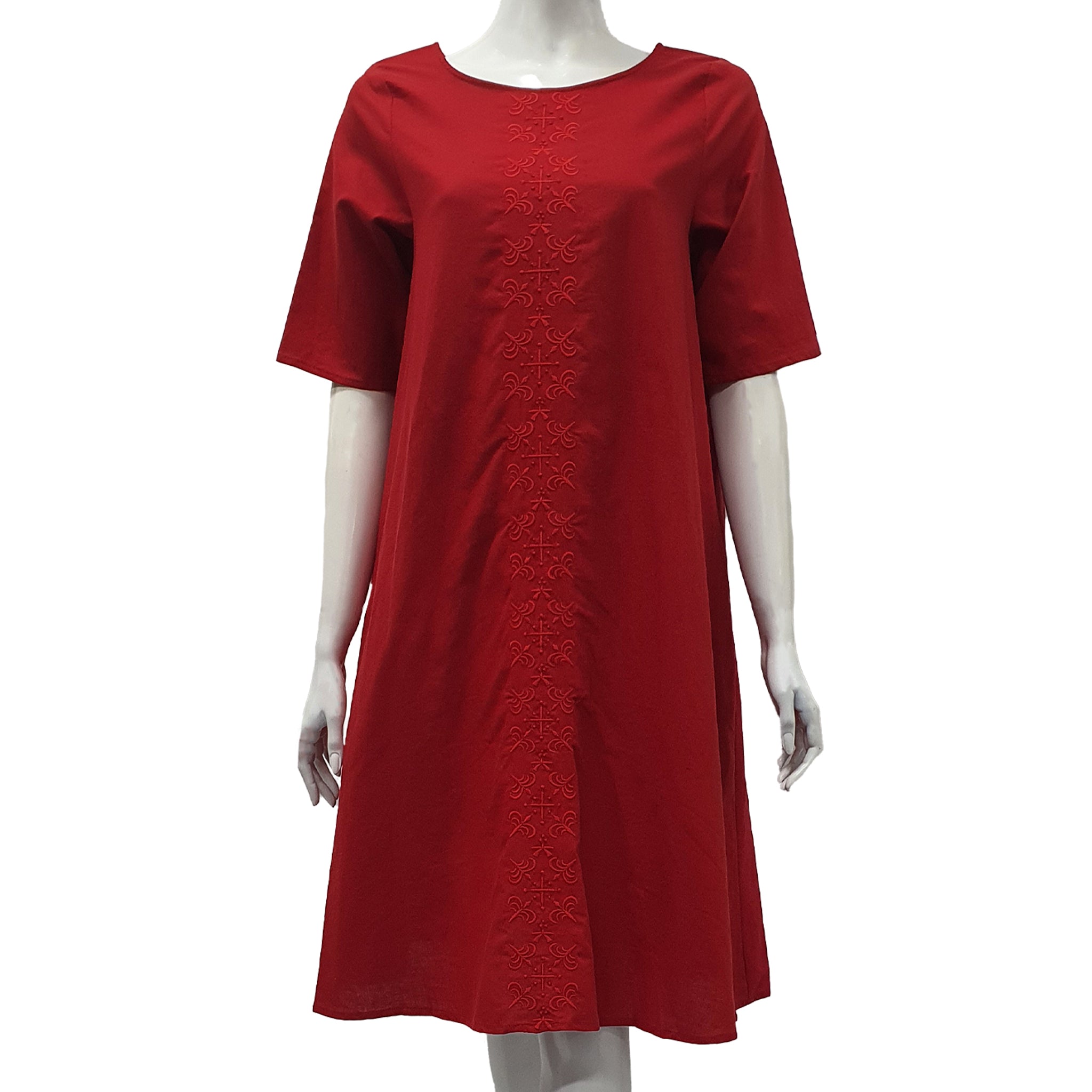 white short sleeve linen dress Ladies 100% Soft Linen Traditional (4) Pocket Guayabera Dress in (5) Colors main image 1