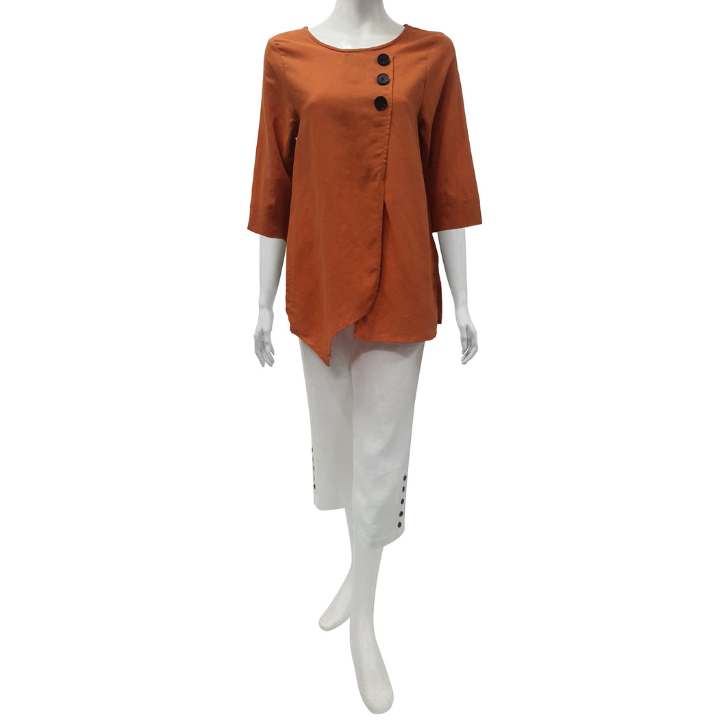 Anne Kelly Asymmetrical Button Blouse