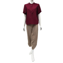 Load image into Gallery viewer, Anne Kelly Mandarin Collar Short-Sleeve Blouse
