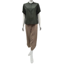 Load image into Gallery viewer, Anne Kelly Mandarin Collar Short-Sleeve Blouse
