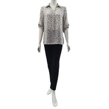 Load image into Gallery viewer, Joanna Miller Floral Print Roll-Sleeve Blouse
