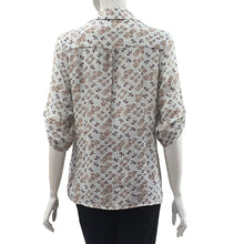 Load image into Gallery viewer, Joanna Miller Floral Print Roll-Sleeve Blouse
