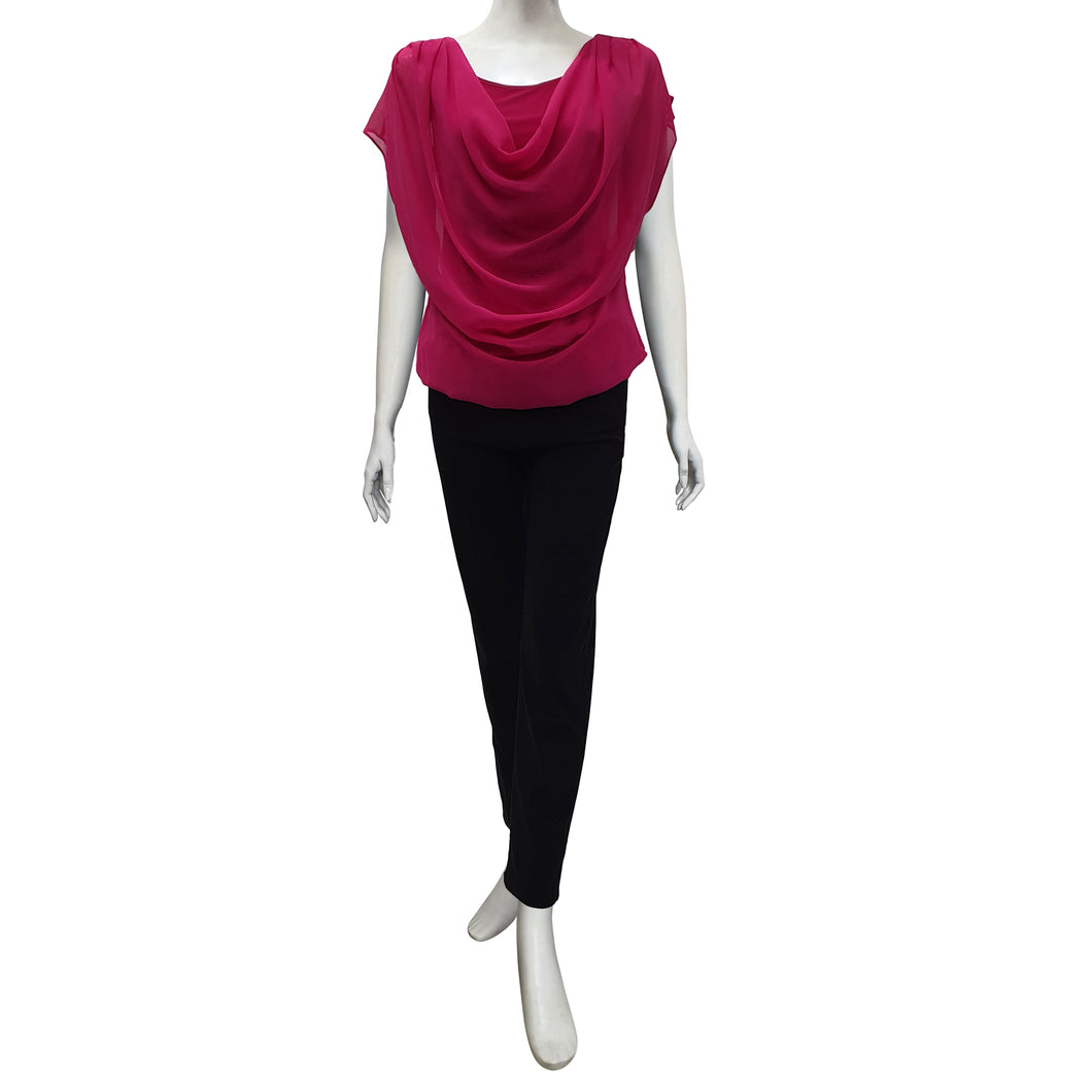 Arthur Yen Layered Cowl Neck Blouse