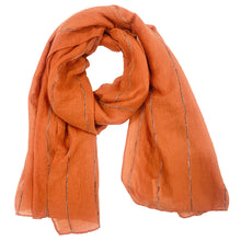 Load image into Gallery viewer, Sliver Thread Stripes Shawl
