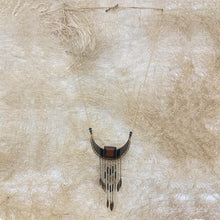 Load image into Gallery viewer, Wood and Metal Fringe Necklace
