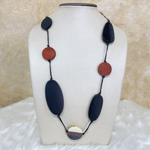 Load image into Gallery viewer, Wood &amp; Coloured Stones Necklace
