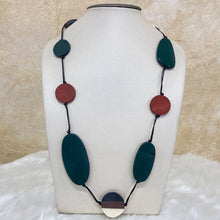 Load image into Gallery viewer, Wood &amp; Coloured Stones Necklace
